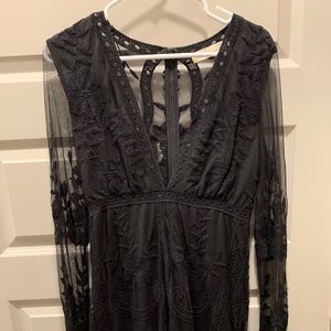 Black Lace Long Sleeve Dress